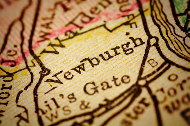 istock Newburgh, New York on an Antique map 490578084