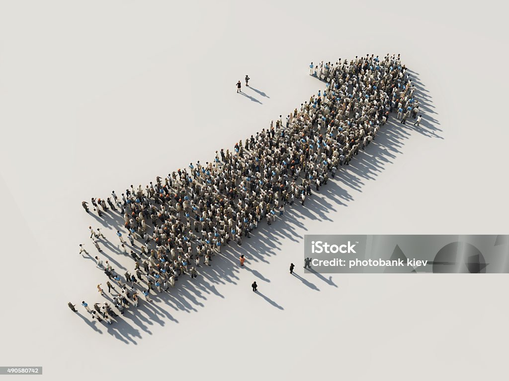 arrow of crowds Growth Stock Photo
