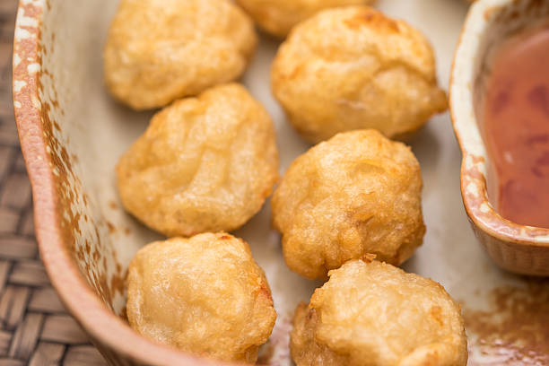 istock Fried shrimp balls with chili sauce 490580934