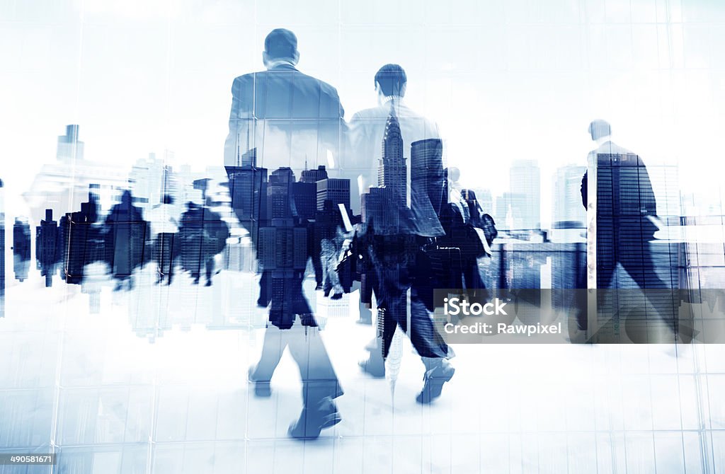 Abstract Image of Business People Walking on the Street Business Person Stock Photo