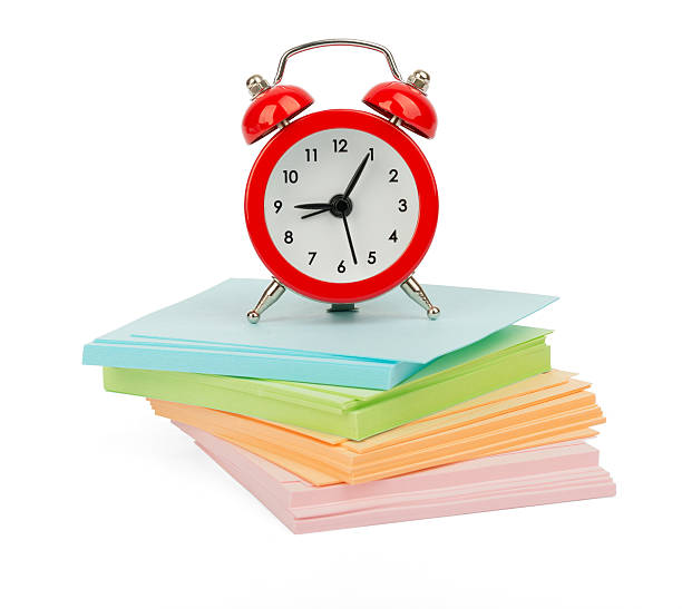 istock Pile of stickers with alarm clock 490583268