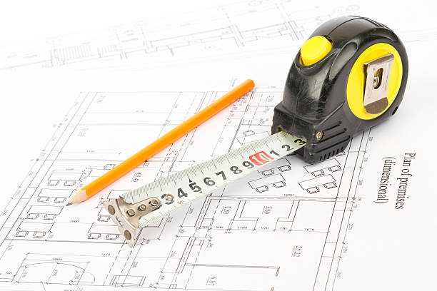 istock Pencil with tape measure 490584550