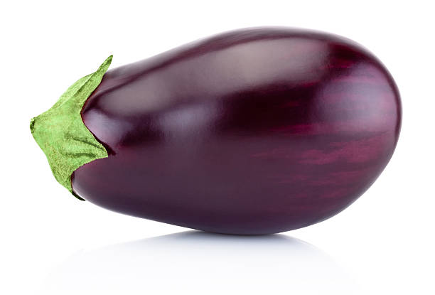 istock One fresh aubergine isolated on a white background 490584718
