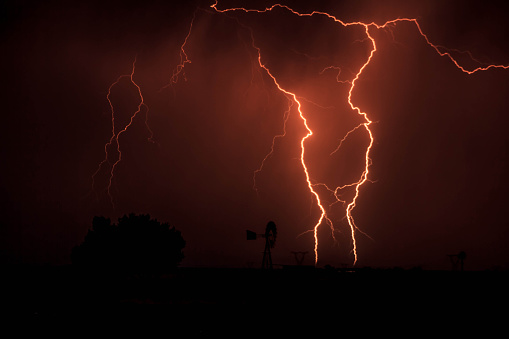 Heavy Thunderstorm with spectacular lightning on a farm in the Free State, South Africa