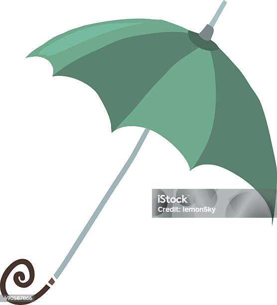 Cartoon Umbrella Flat Icon Stock Illustration - Download Image Now - 2015, Abstract, Arts Culture and Entertainment