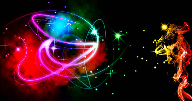 istock Abstract line and smoke graphic colorful background. 490588706