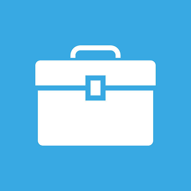 Toolbox icon on a blue background. - SmoothSeries vector art illustration