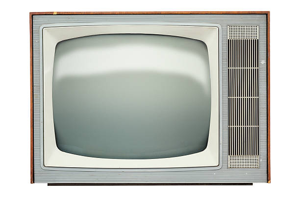 istock Vintage TV set isolated over white background 490607296