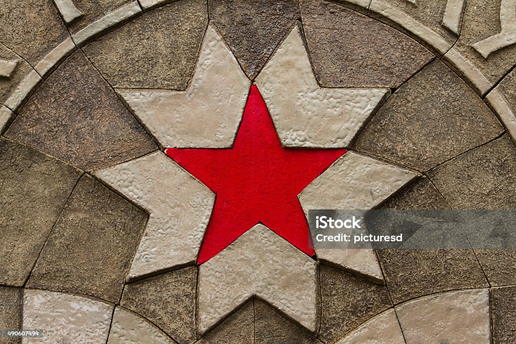 Red Star Red star in cobble. 2015 Stock Photo