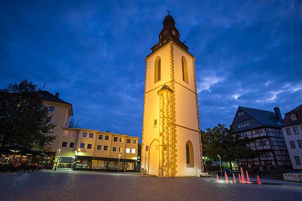 old bell tower giessen germany in the evening