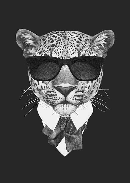 Portrait Of Leopard In Suit Stock Illustration - Download Image Now -  Leopard, Animal, Suit - iStock