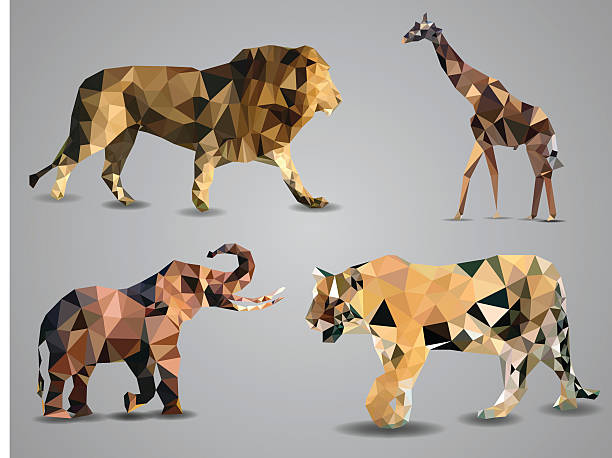 Set Of Animals Is In Geometrical Style Vector Illustration Stock  Illustration - Download Image Now - iStock
