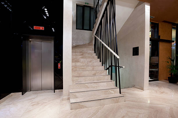 istock Elevator and stairway in a hotel 490609227