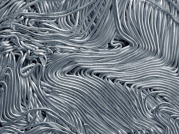 Compacted aluminum scraps in recycling plant