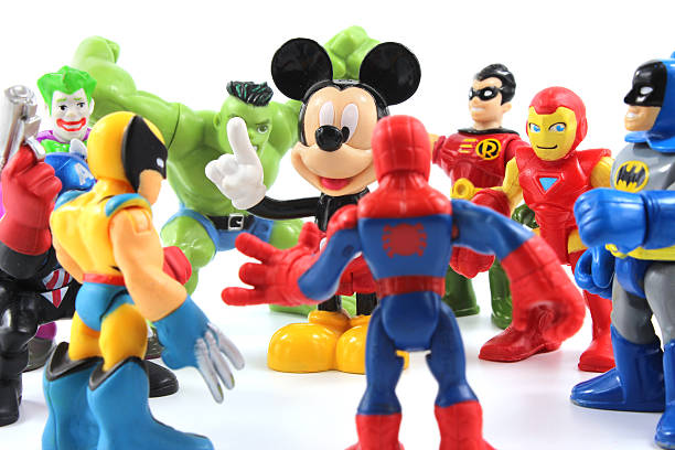 Disney's Mickey Mouse and Marvel's Super heroes stock photo