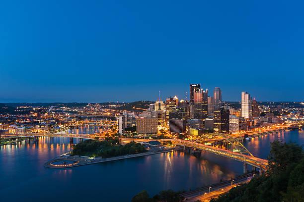istock Pittsburgh downtown skyline at night, pennsylvania, USA 490612937