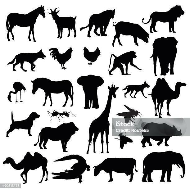 Animals Stock Illustration - Download Image Now - In Silhouette, Animal, Animal Themes