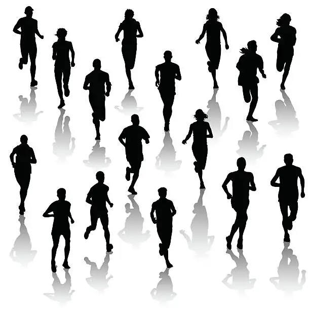 Vector illustration of Running people