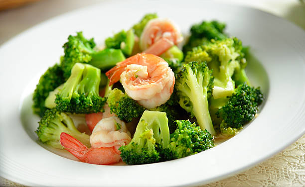 istock Thai healthy food stir-fried broccoli with shrimp 490614348