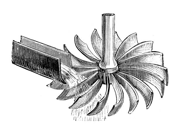 ilustrações, clipart, desenhos animados e ícones de antique ilustração de experiências com água, machineries, bombas e mills - hydraulic platform illustrations