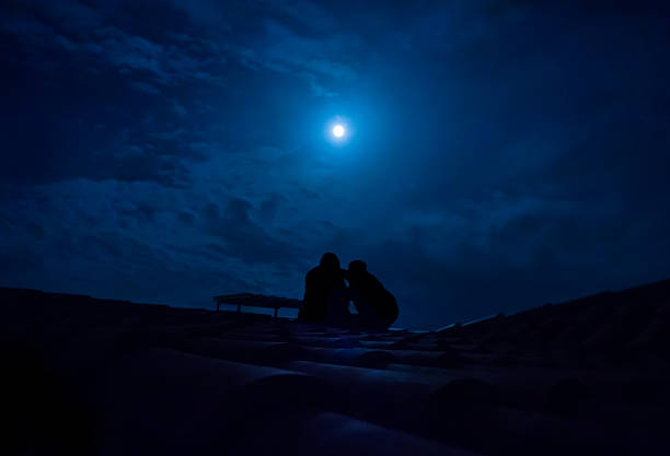 istock silhouette of couple under a full moon 490615638