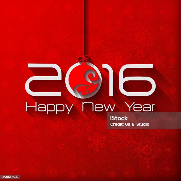 Ilustración de 2016 Origami Feliz Año Nuevo Bola y más Vectores Libres de Derechos de 2015 - 2015, Abstracto, Celebración - Ocasión especial