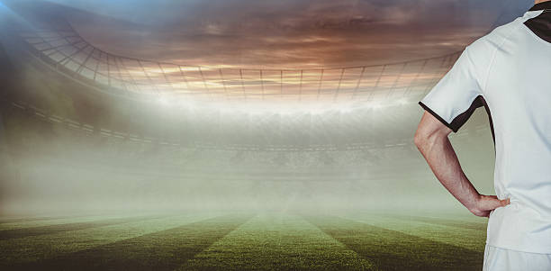 istock Composite image of serious rugby player 490632328