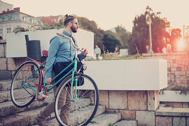 istock down the stairs with a bike 490632590