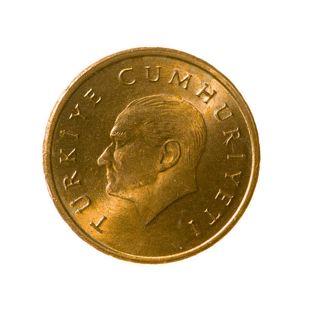 istock Coin thousand lire Turkey isolated on a white background. 490633050