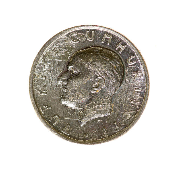 istock one lira coin Turkey isolated on a white background. 490633290