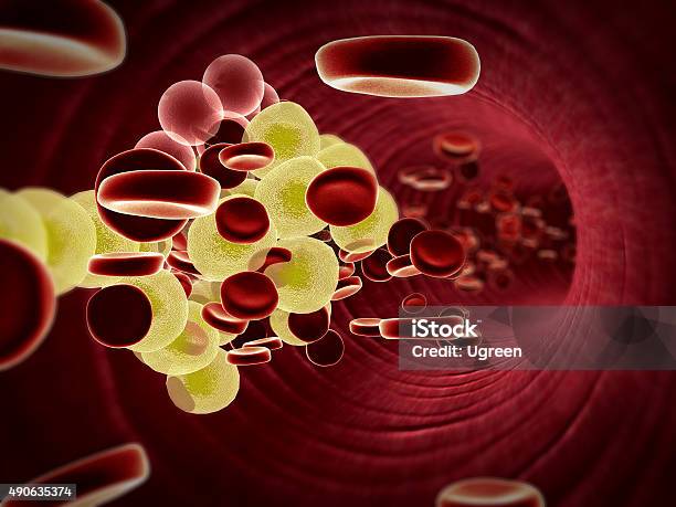 Cholesterol In The Blood Stock Photo - Download Image Now - Cholesterol, Blood, Adipose Cell