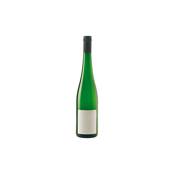 istock Burgundy wine bottle with blank labels isolated 490635386