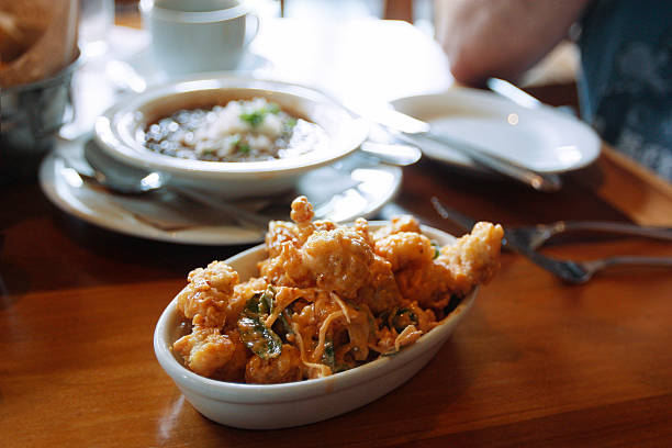 istock Fried alligator with chili garlic mayonnaise 490637232