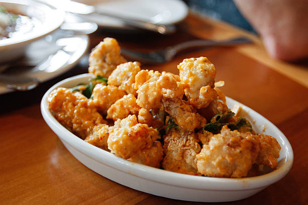 Fried alligator with chili garlic mayonnaise Traditional Cajun Southern dishes  georgia country photos stock pictures, royalty-free photos & images