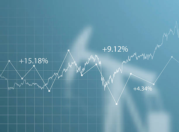 Oil derrick and financial data Illustration contains a transparency blends/gradients. Additional .aiCS6 included. EPS 10 stocks trading platforms stock illustrations