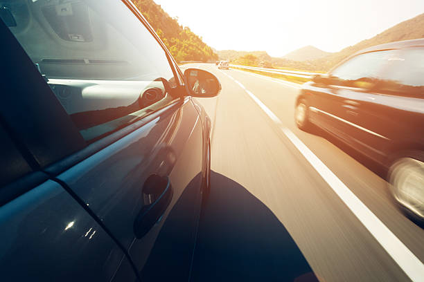 istock Cars in motion on highway, motion blur, high speed 490638112