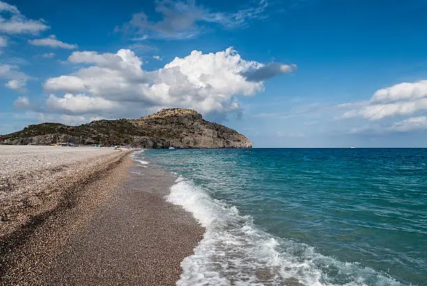 The beautiful Afandou beach in Rhodes, Greece