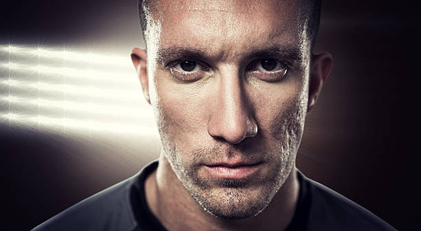 istock Composite image of tough rugby player 490640624