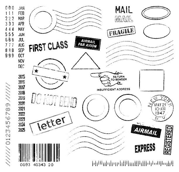 postmarks und briefmarken sammlung - stamps postage stock-fotos und bilder