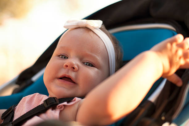 istock Baby girl in a stroller 490640896