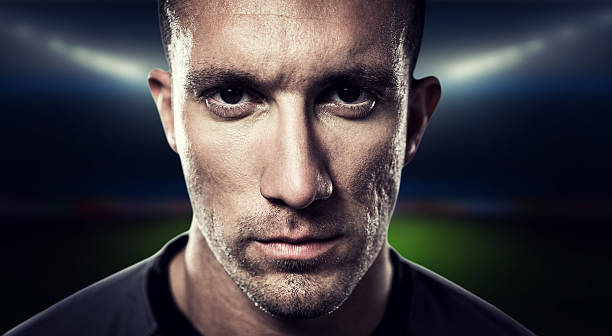 istock Composite image of tough rugby player 490641512