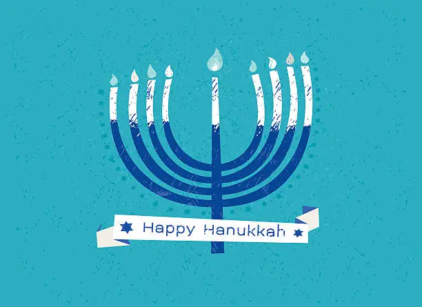 Vector illustration of Happy Hanukkah (Greeting Card)