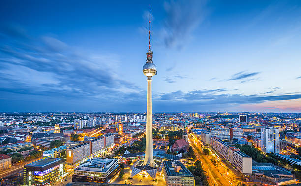 istock Berlin skyline panorama with TV tower at night, Germany 490642750