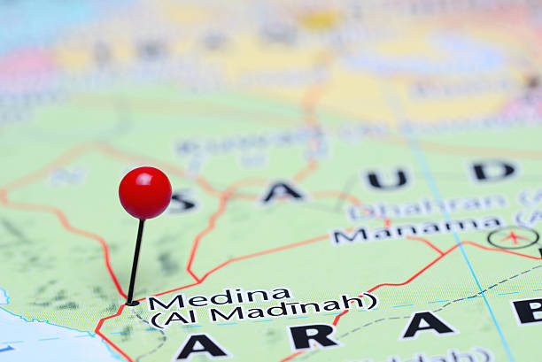 istock Medina pinned on a map of Asia 490642936