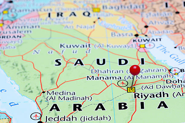 istock Riyadh pinned on a map of Asia 490643002