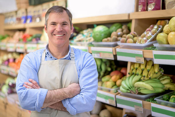 istock Business owner at a grocery store 490646242