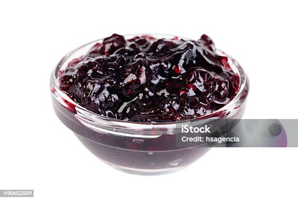 Currant Jam Glass Isolated On A White Background Stock Photo - Download Image Now - Agriculture, Berry Fruit, Bowl