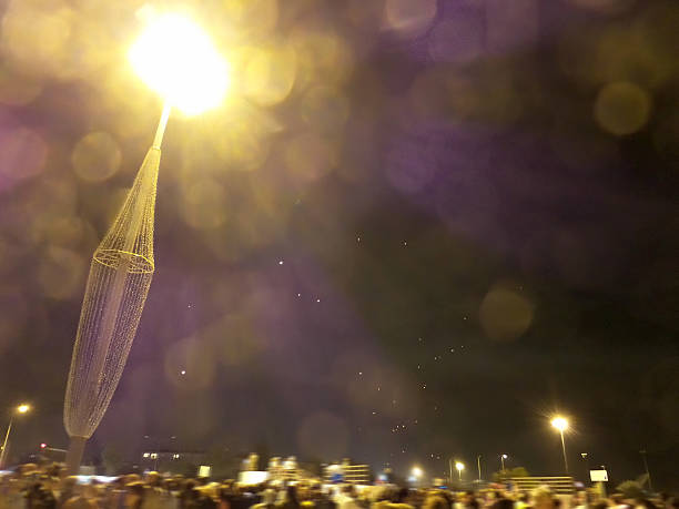 people in the park at night