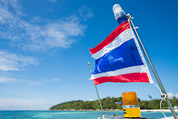 istock Thai flag on the boat 490654019