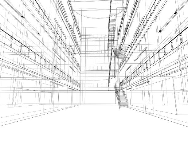 istock sketch design of interior hall 490656975